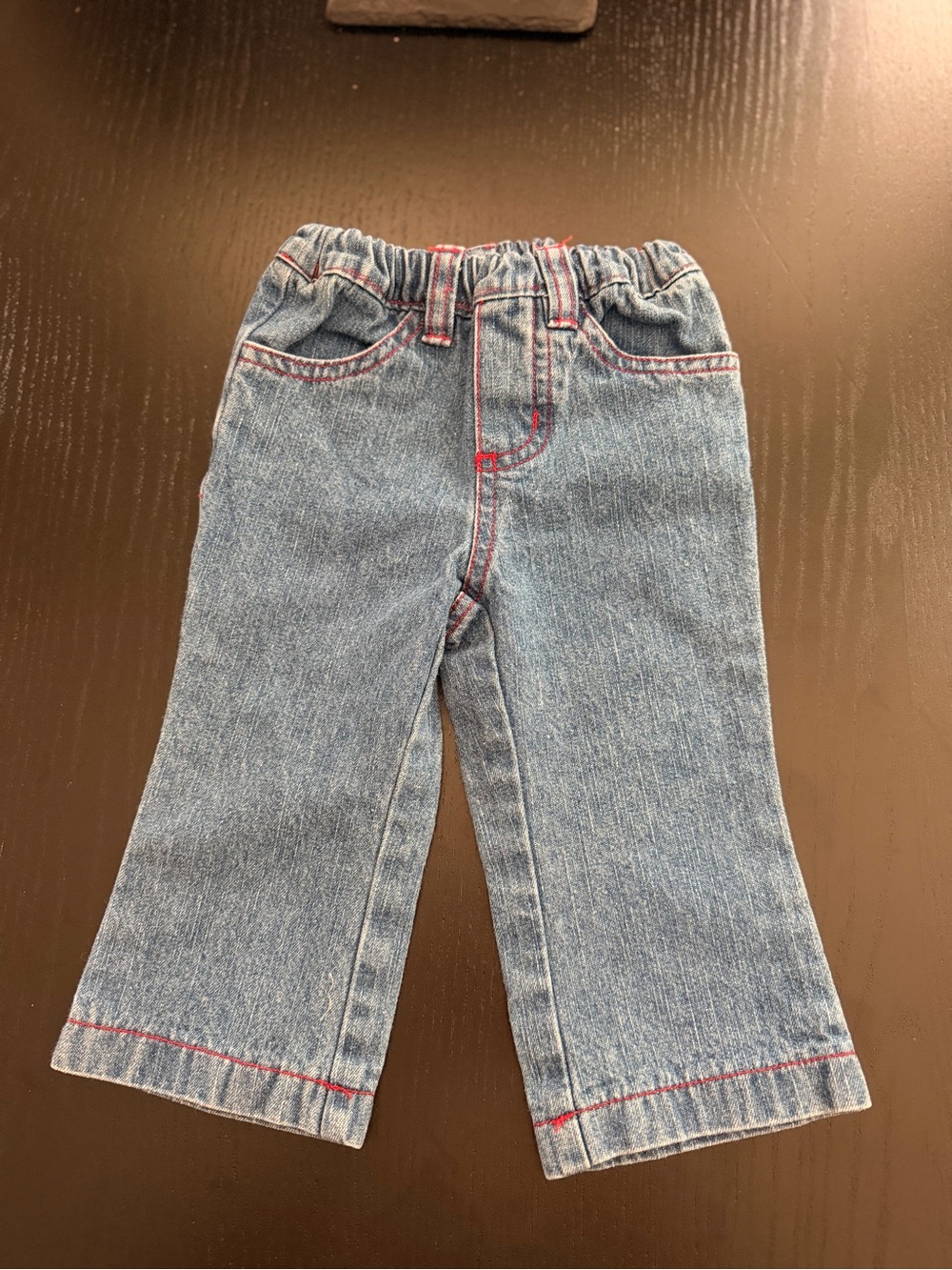 Toddler Blue Denim Jeans with Red Stitching